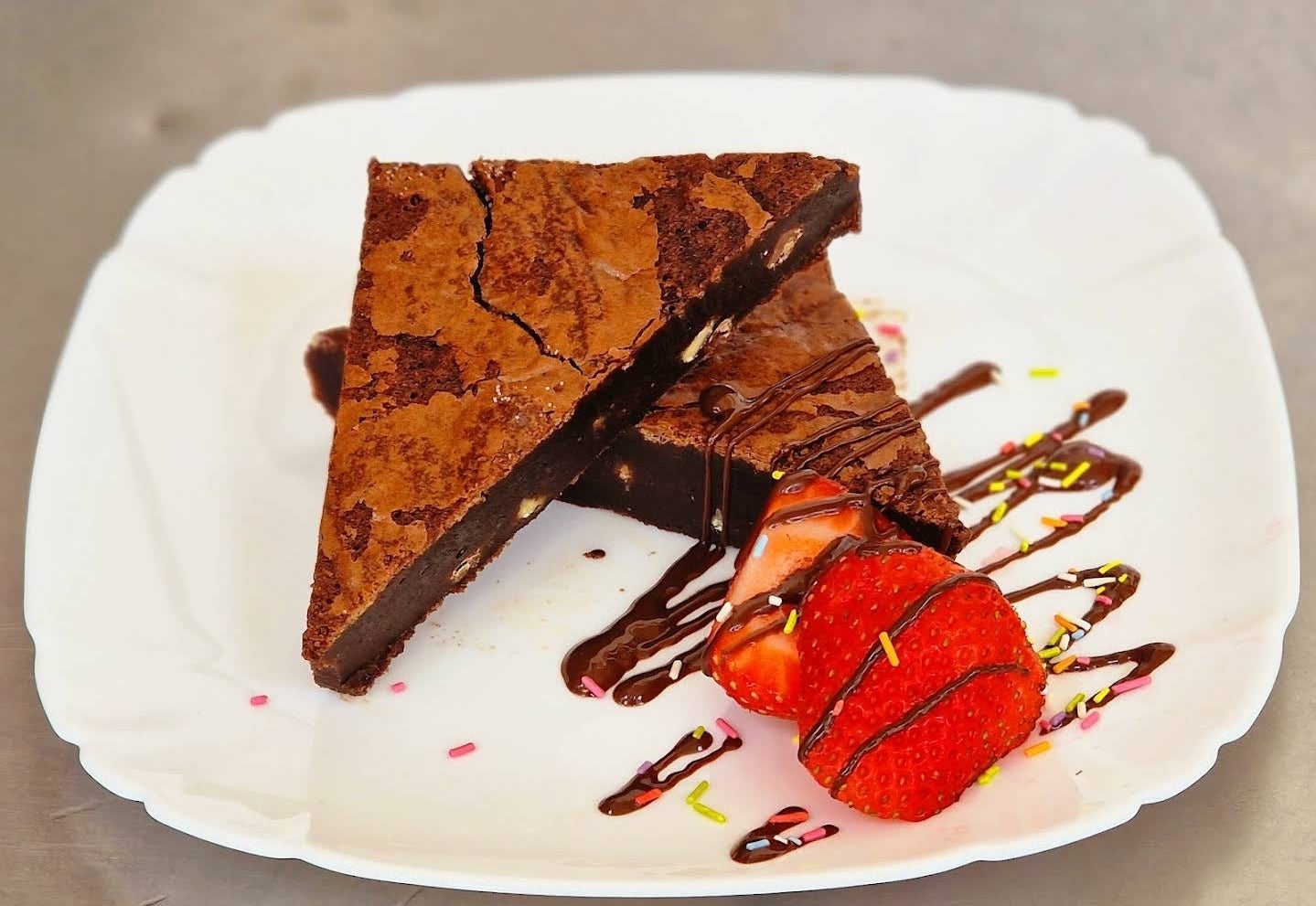Triple chocolate brownie