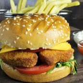 Chicken Nuggets Burger With Fries
