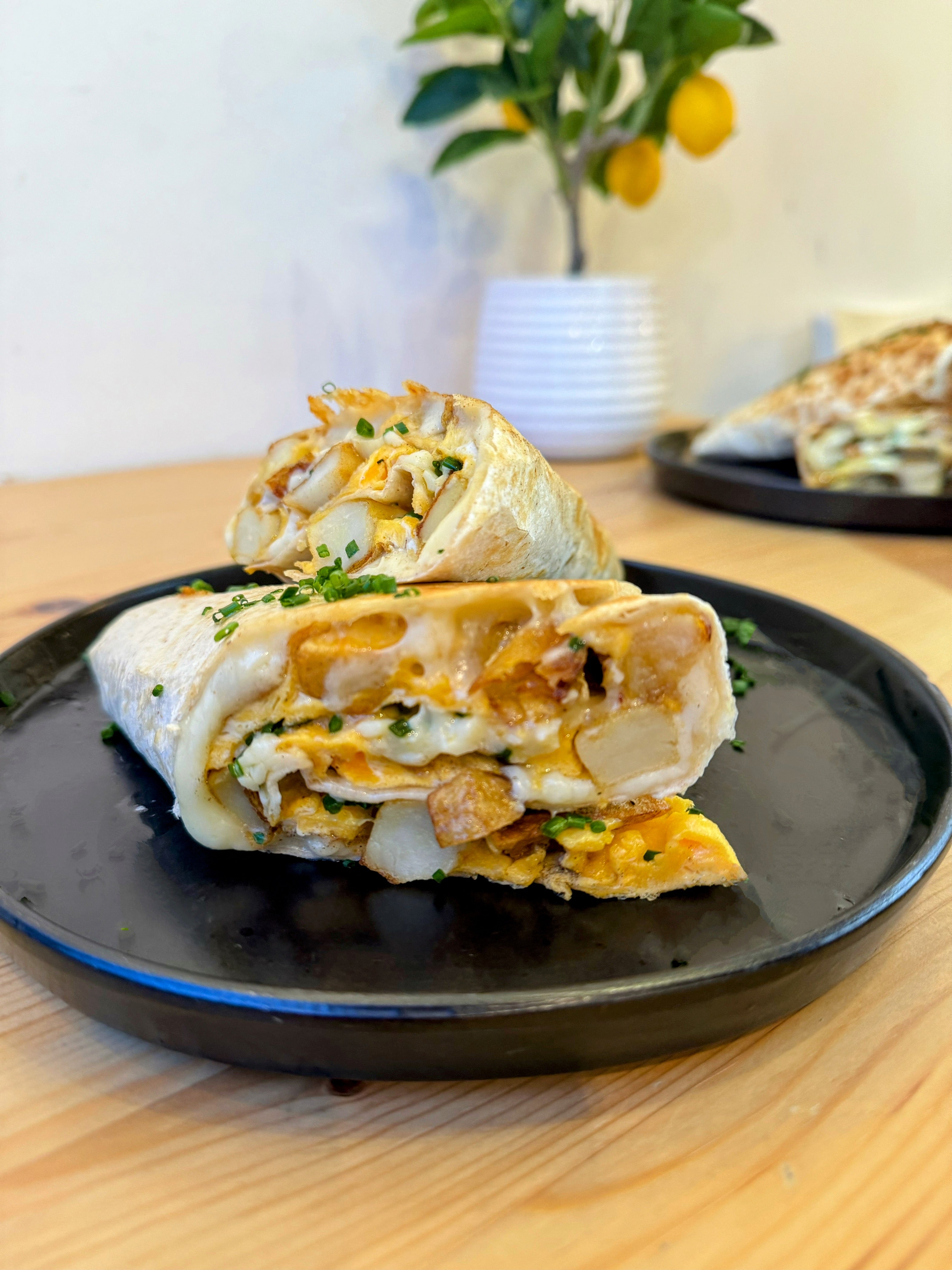 Potato and Cheese Omelette Wrap