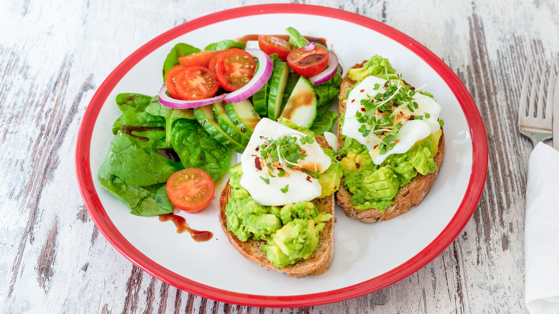Poached Eggs with Avocado on Toast