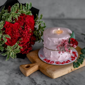 Bundle Mini Rose Candle Cake Red Bouquet