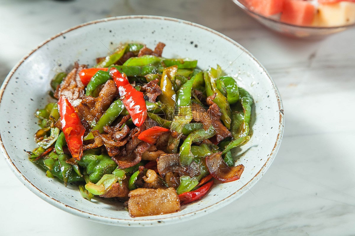 农家小炒肉盒饭 stir fried pork bento box