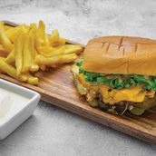 Aroma Burger (Beef) With French Fries