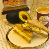 Avocado Sandwich With Baby Hot Cofee