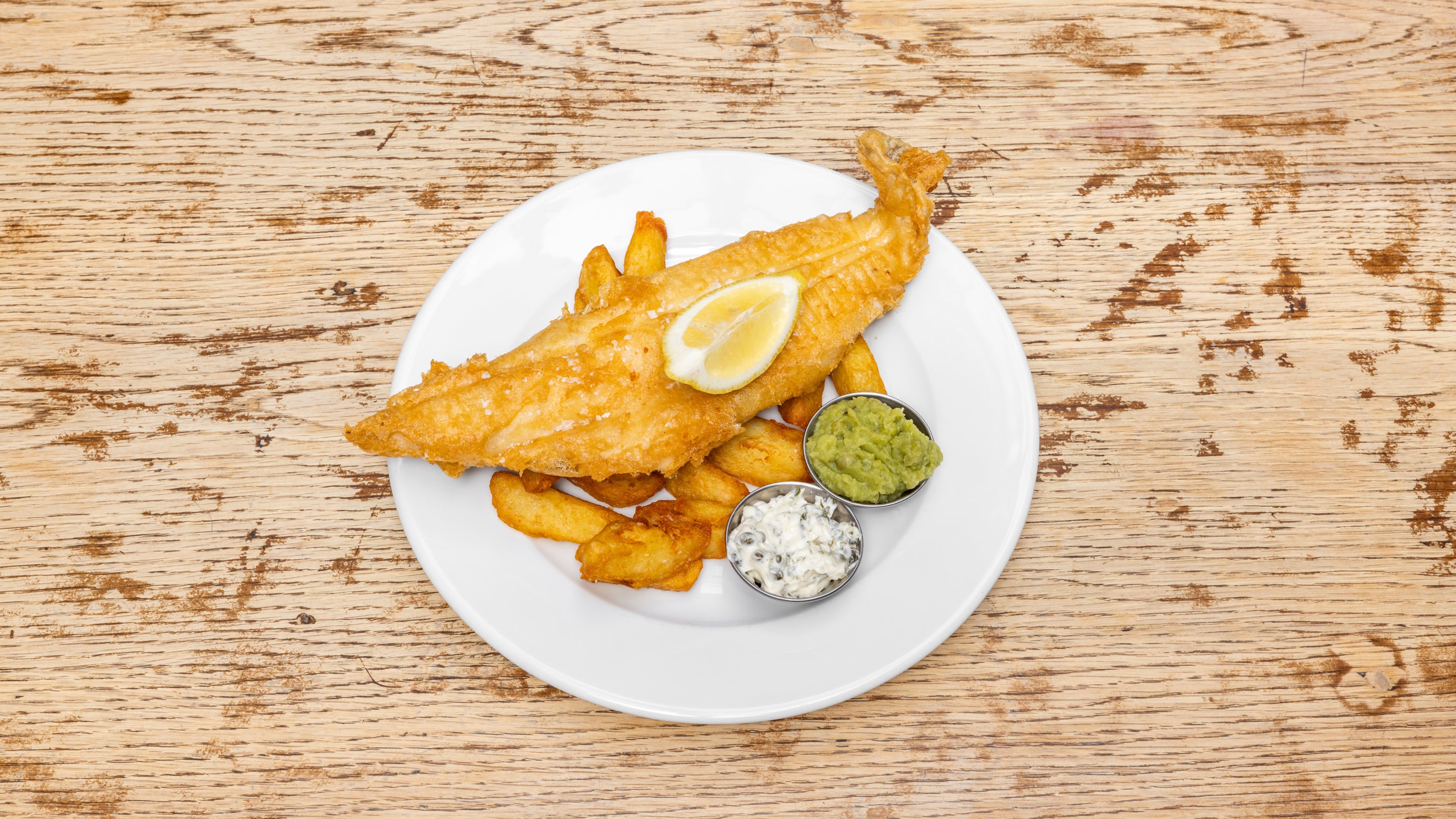 Cider battered North Sea Haddock