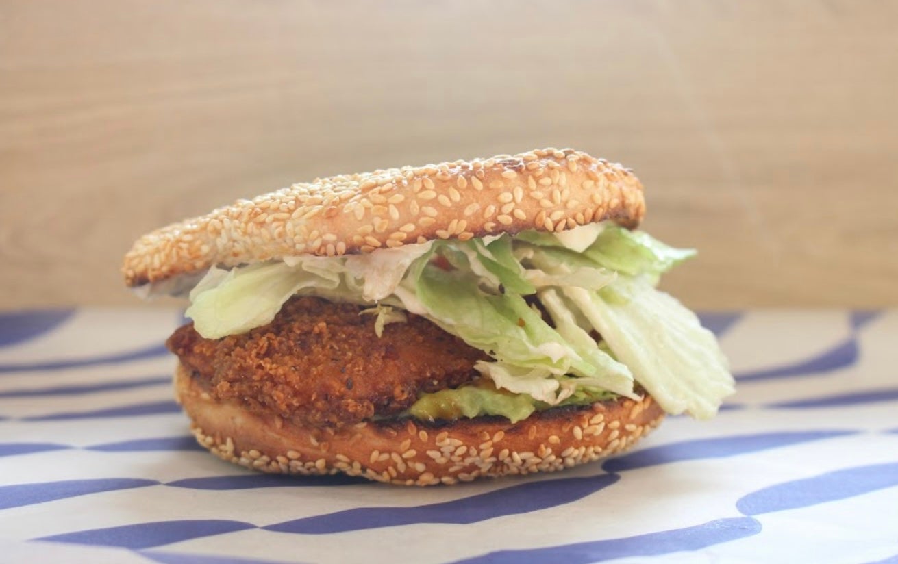 Style 5 - Camembert, Fried Chicken, Lettuce, Crispy onions, & Honey.