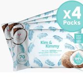Organic Coconut Water Wipes Qty 70 x 4