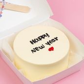 Black write happy new year cake