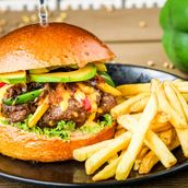 Tex Mac Angus Beef Burger With French Fries 