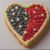 Heart Shaped Vanilla And Berry Cake