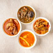 Potato Broth, Okra, Badamjan And Sabzi
