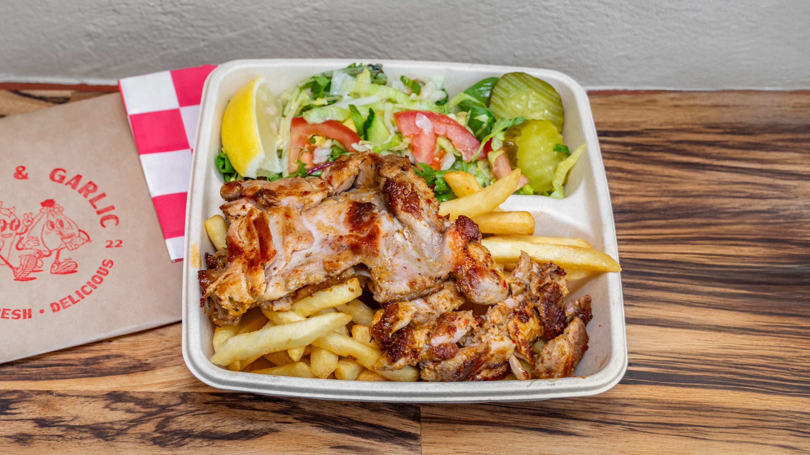 Butterfly Chicken with Chips