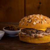 Swiss Mushroom Beef Burger Sandwich