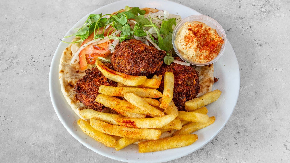 Courgette Fritter Pita Portion
