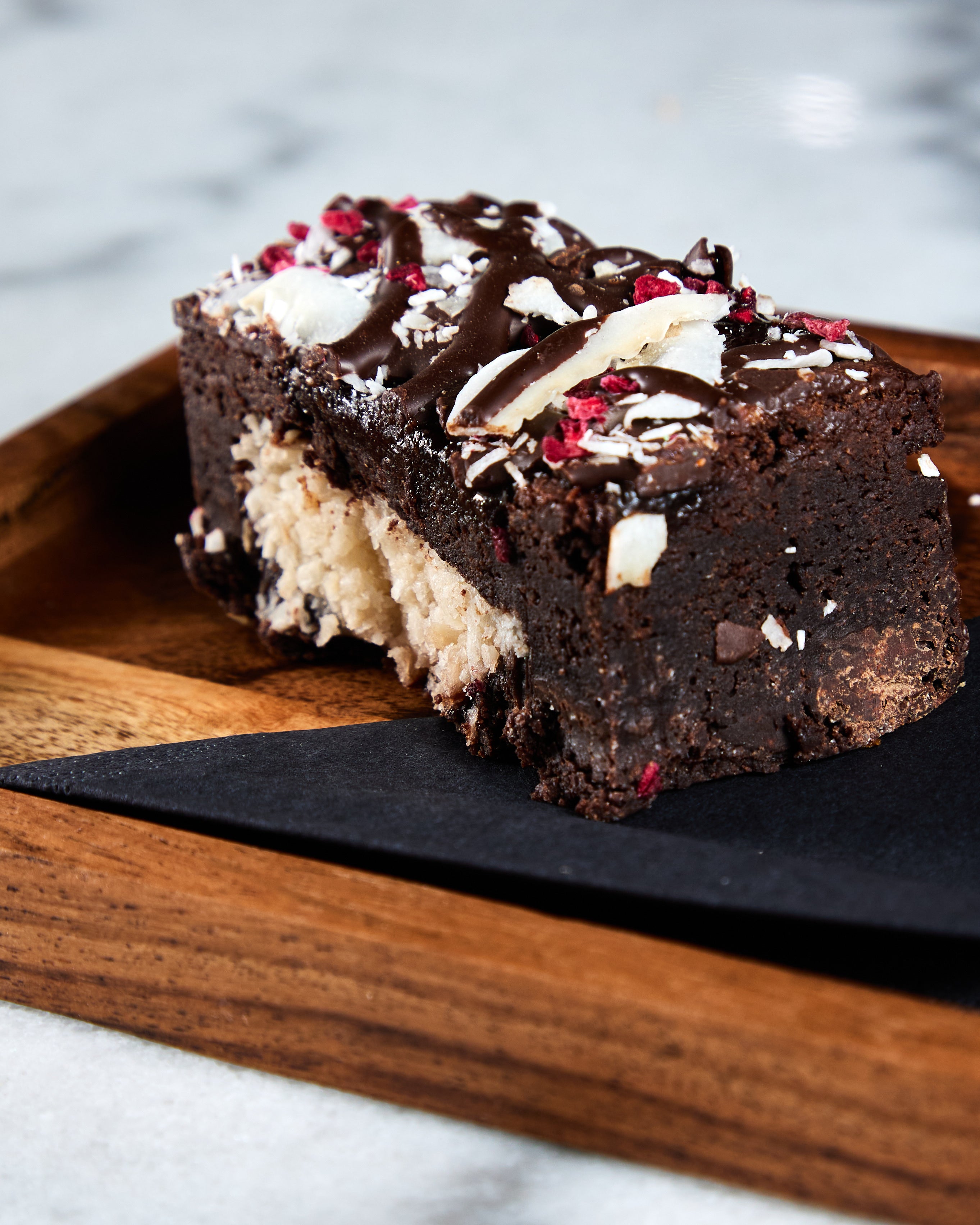 Raspberry and Coconut Vegan Brownie