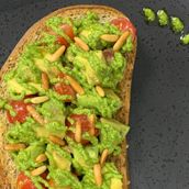 Avocado Bruschetta With Basil Sauce