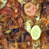 Grilled Chicken Madbi (Yemeni Style) Grilled On Charcoal