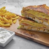 Club Sandwich With French Fries