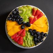 Vanilla Custard Fruit Cake (Serves 5-8)