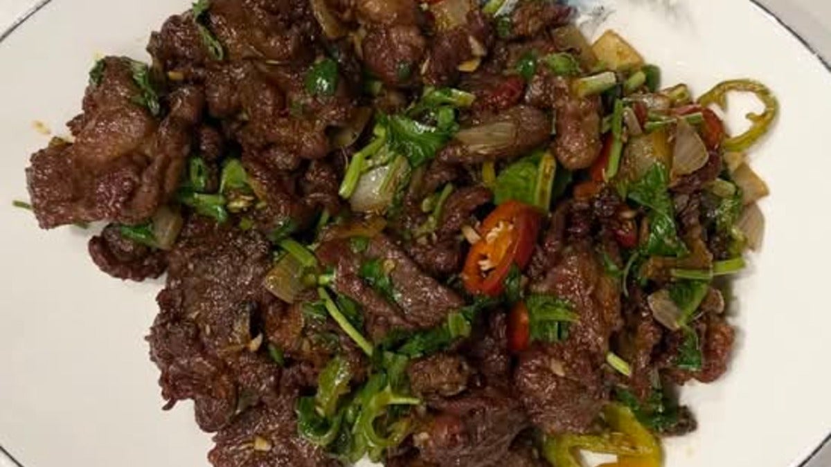 孜然羊肉 Spicy Lamb with Coriander and Cumin