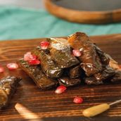 Vine Leaves With Pomegranate Molasses