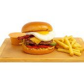 Fully Loaded Beef Burger With Fries