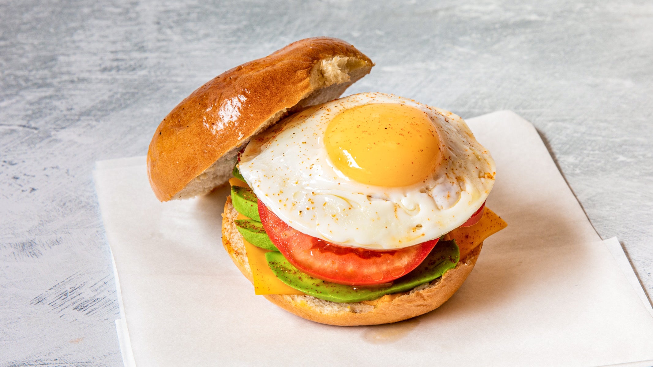 Egg and Avocado Bagel
