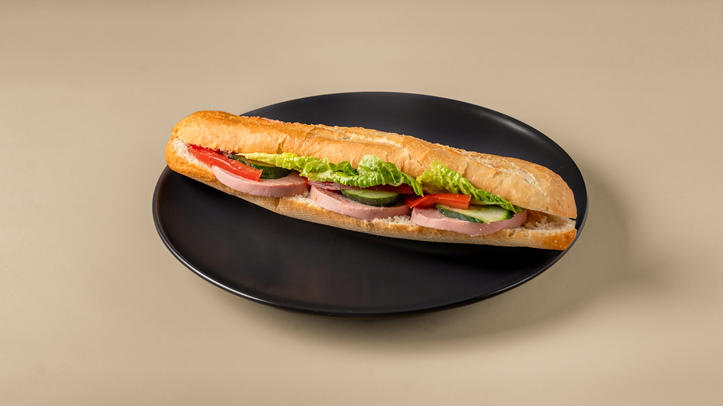 Liver Sausage and Salad Baguette