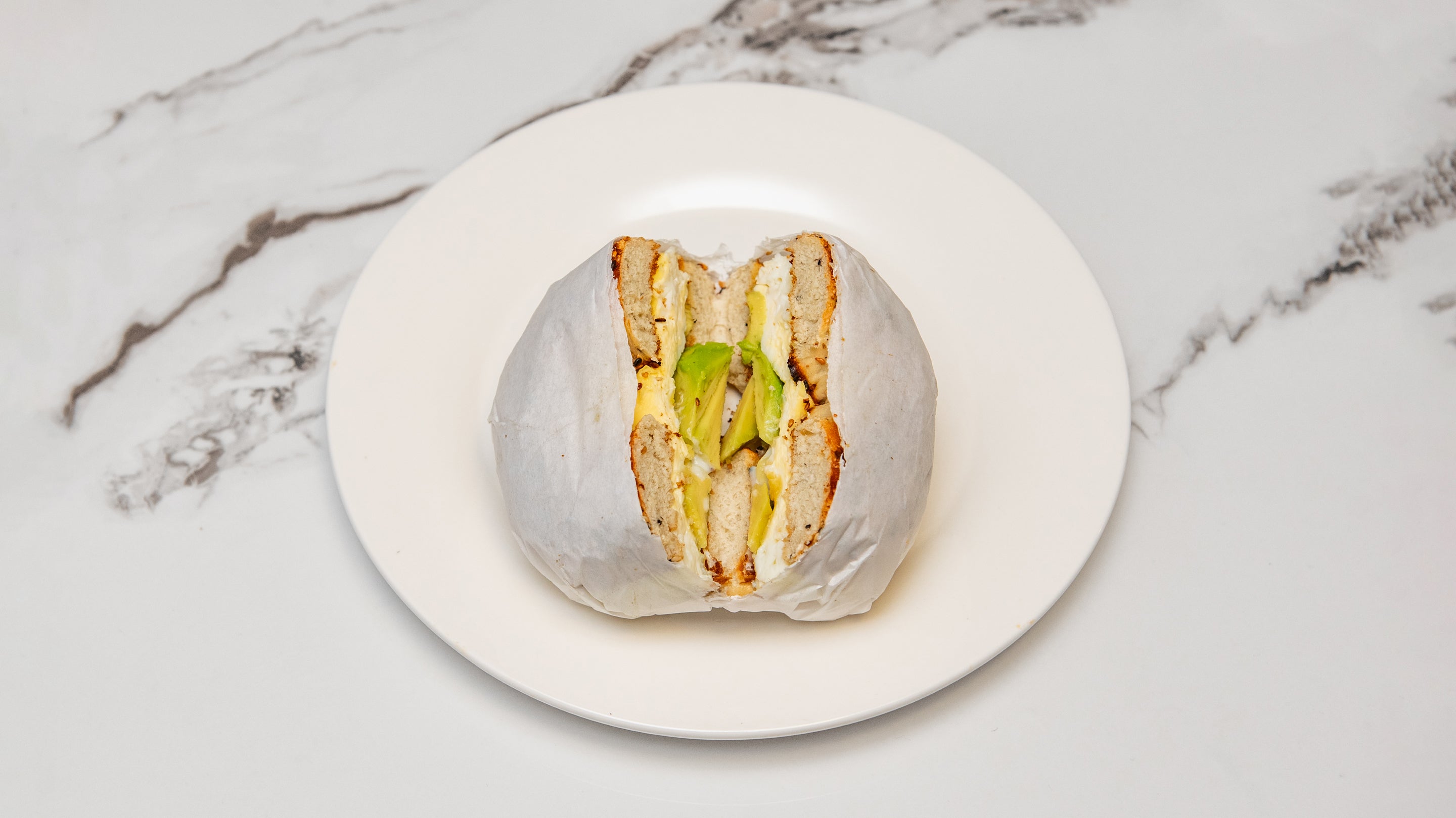 Scrambled egg bagels -
