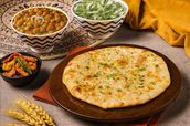 Gobi- Amritsari Tandoori Kulcha Served with Punjabi Chole & Pyaaz Ki Chutney