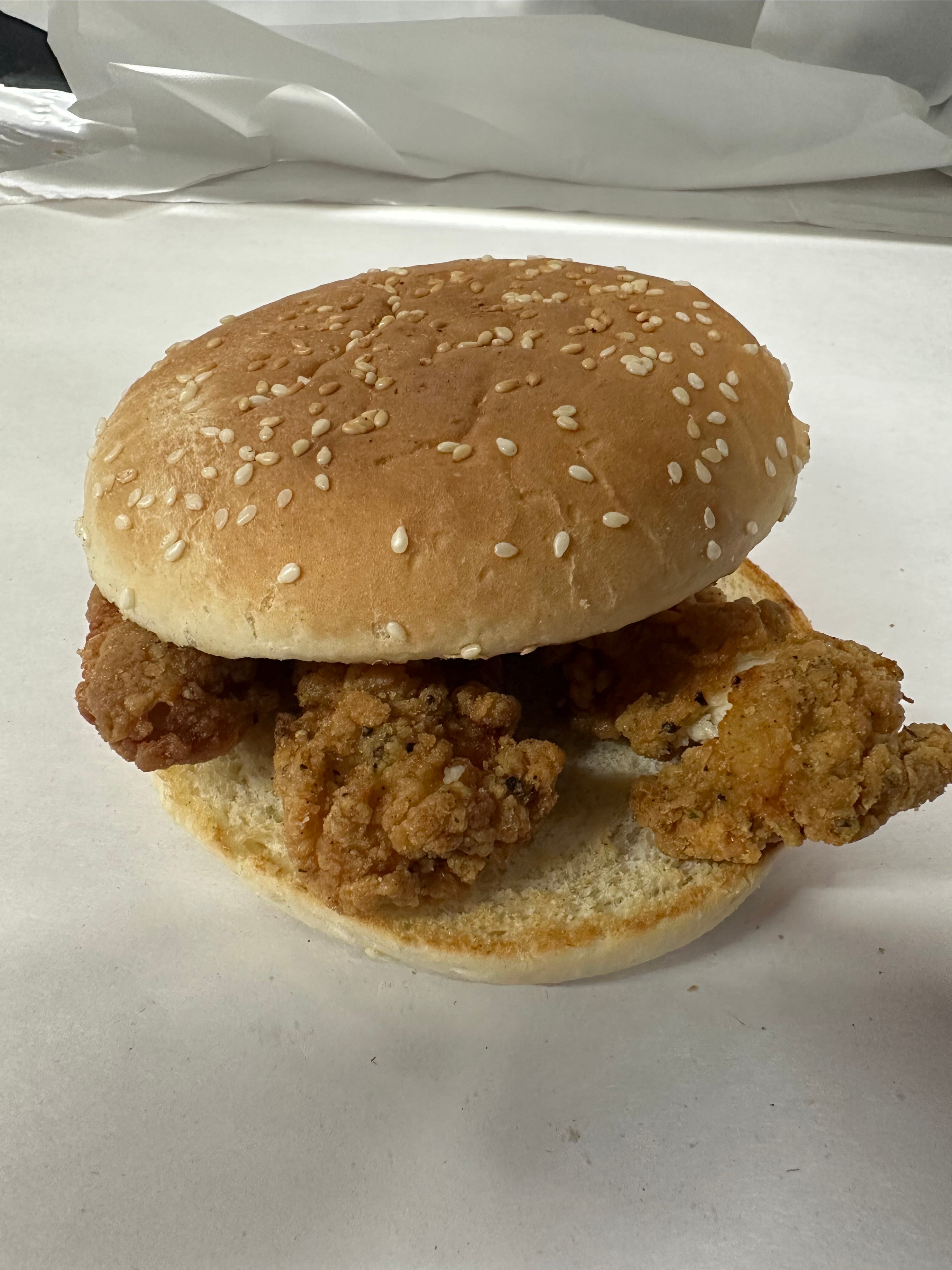 Chicken strip burger