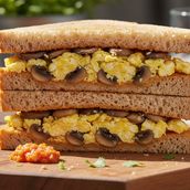 Omelette Toast with Mushrooms