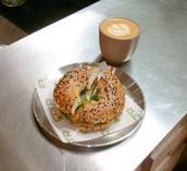 Pesto Halloumi Bagel