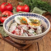 DL Homemade Vegetable Salad With Sour Cream And Egg