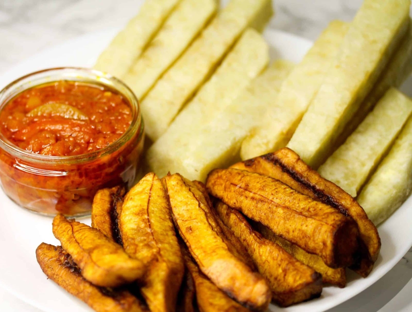 Yam, Plantain with Stew