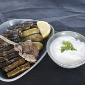 VINE LEAVES WITH STUFFED ZUCCHINI