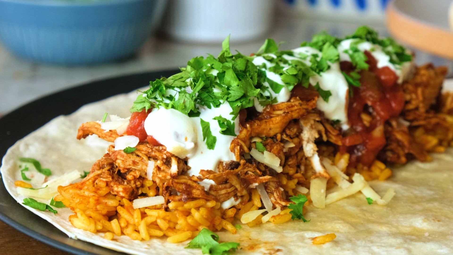 BURRITO - CHICKEN TINGA (Pulled Chicken)