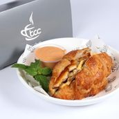 Breakfast halloumi croissant
