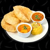 Channa ,Halwa Puri Bujia