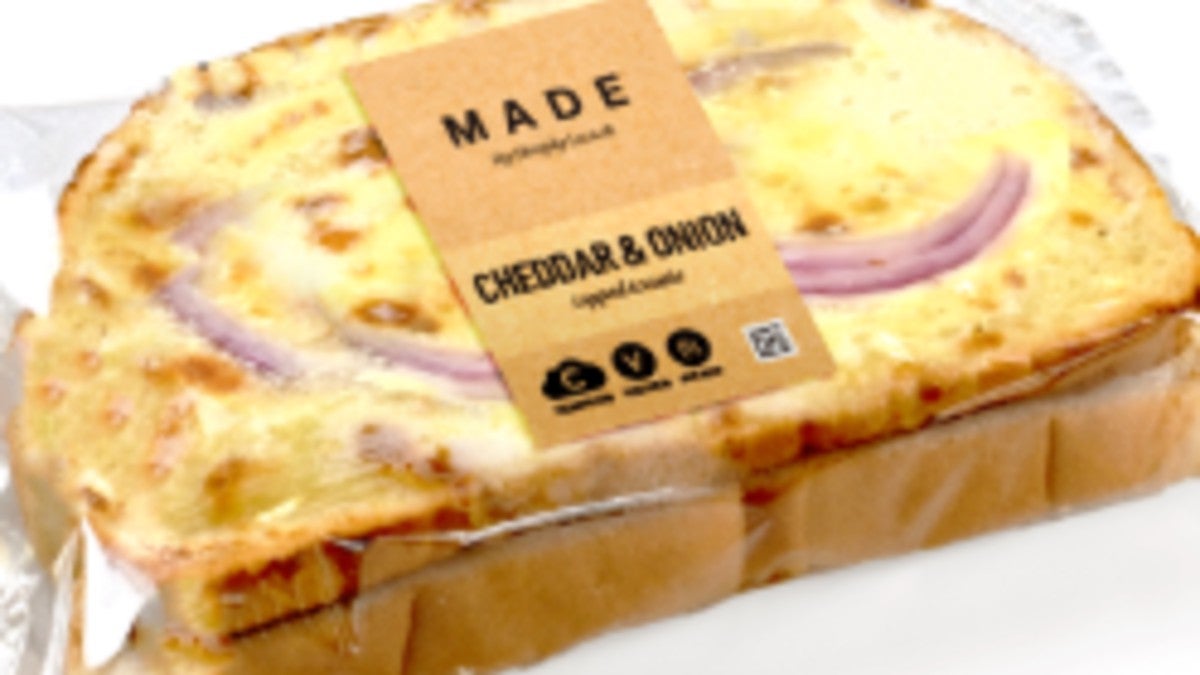 Cheese topped cheese and onion toastie
