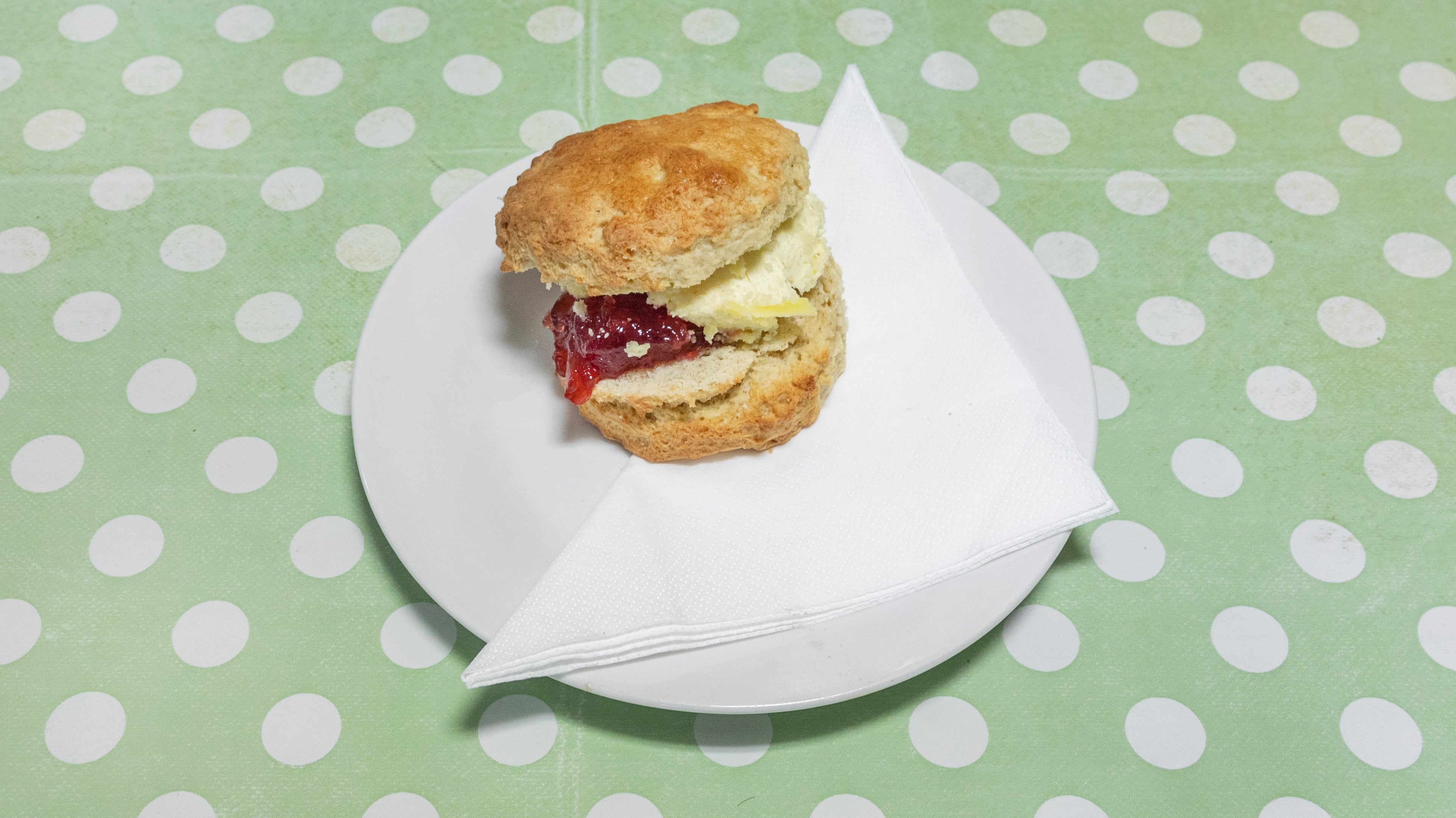 Homemade Scone with Strawberry Jam