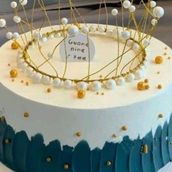 Elegant Blue Crown Cake