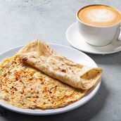 Spicy Omelet with coffee