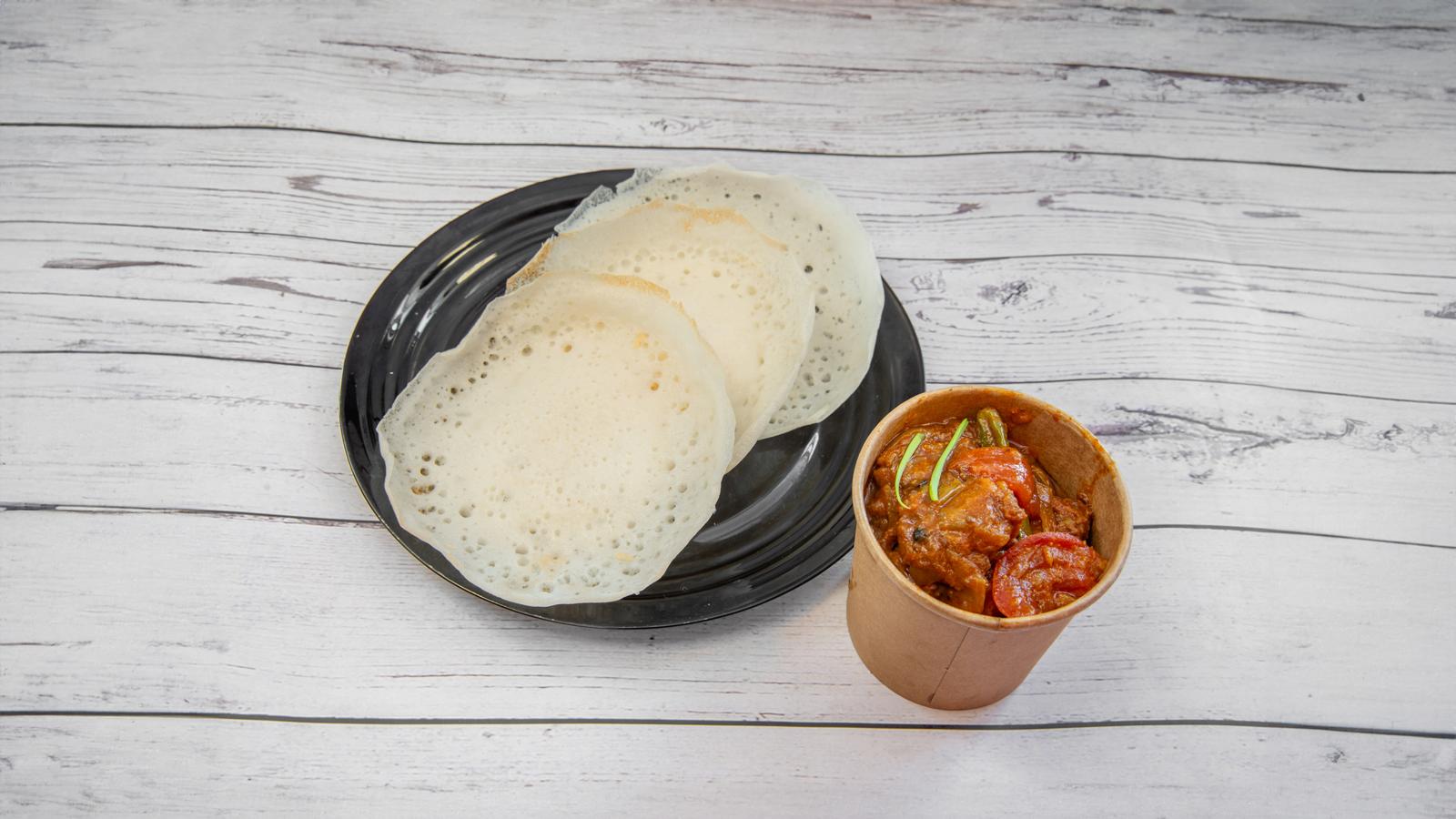 Appam with Beef Curry