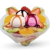 Mix Fruit Chopped With Ice Cream