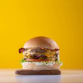 Double Beef With Cheese And Turkey Bacon
