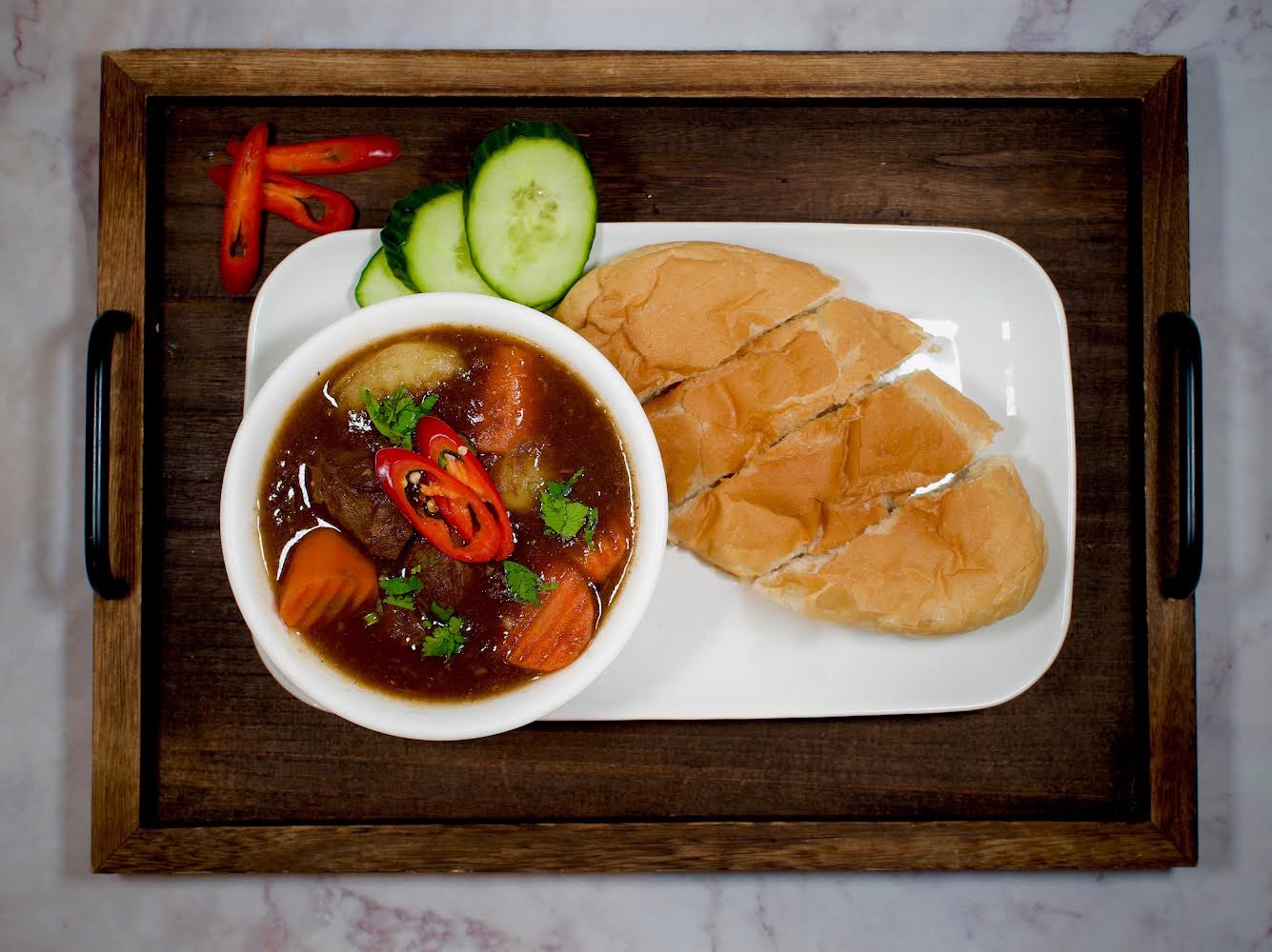 Slow Braised Beef Flank banh mi