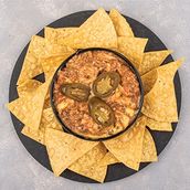 Cheesy hamburger dip and chips