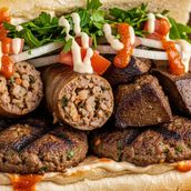 Kofta, Mombar and liver Sandwich