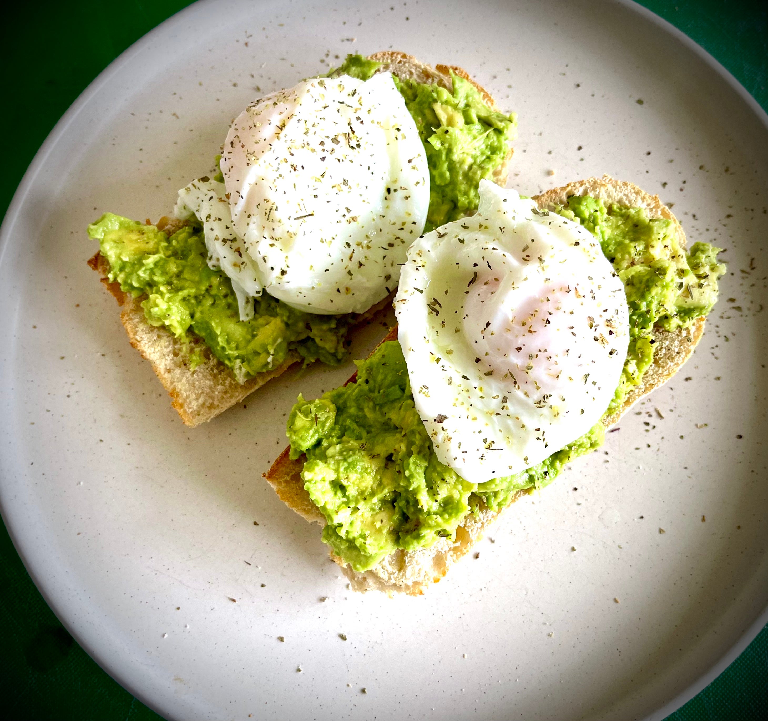 Smashed Avo and Eggs on Toasted Sourdough